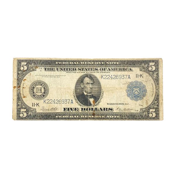 1914 LG $5 Fed Res Note