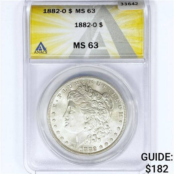 1882-O Morgan Silver Dollar ANACS MS63