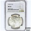 Image 1 : 1923-D Silver Peace Dollar NGC MS62