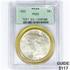 Image 1 : 1922 Silver Peace Dollar PCGS MS63