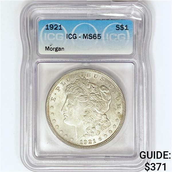 1921 Morgan Silver Dollar ICG MS65