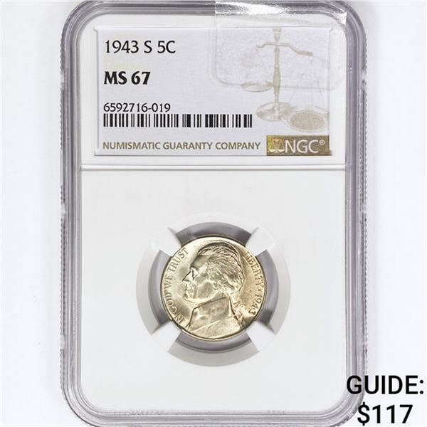 1943-S Jefferson Nickel NGC MS67