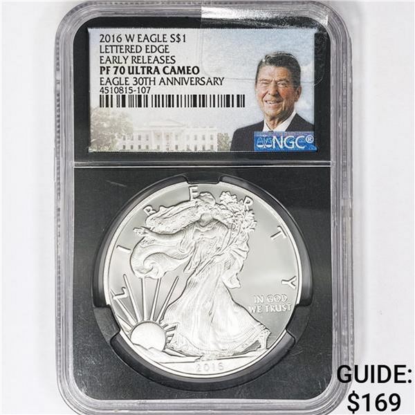 2016-W Silver Eagle NGC PF70 UC Ltr Edge 30th Anni