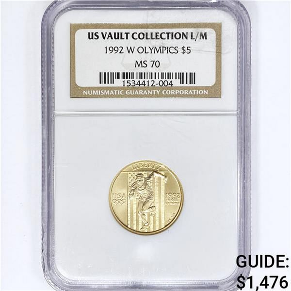 1992-W US Olympic .25oz Gold $5 NGC MS70