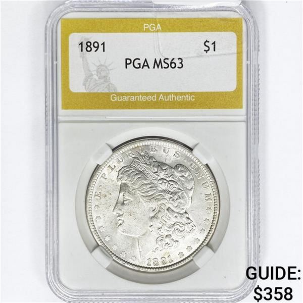 1891 Morgan Silver Dollar PGA MS63
