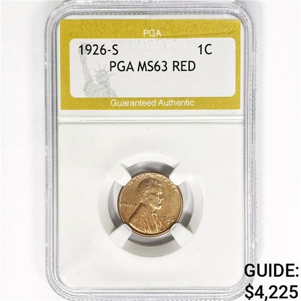 1926-S Wheat Cent PGA MS63 RED