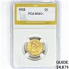 Image 1 : 1908 $5 Gold Half Eagle PGA MS65+