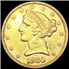 Image 1 : 1880 $5 Gold Half Eagle UNCIRCULATED