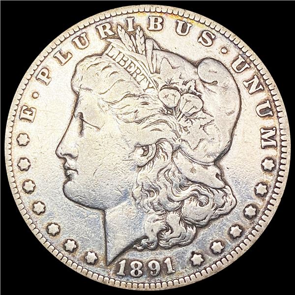 1891-CC Morgan Silver Dollar LIGHTLY CIRCULATED