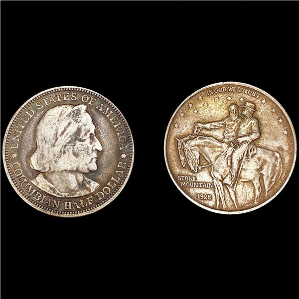 (2) Silver Half Dollars (1893, 1925) LIGHTLY CIRCU