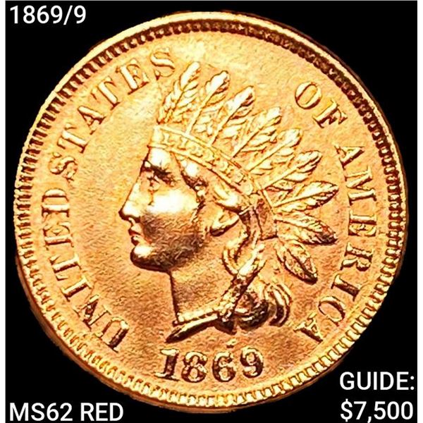 1869/9 Indian Head Cent HIGH GRADE +