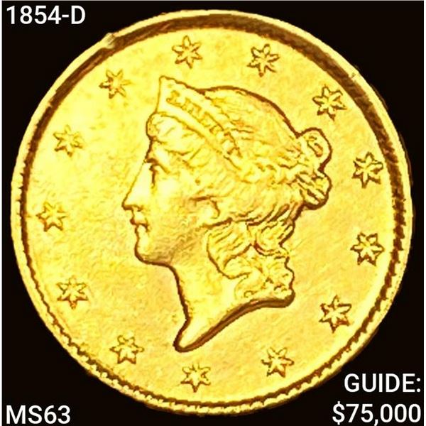 1854-D Rare Gold Dollar UNCIRCULATED