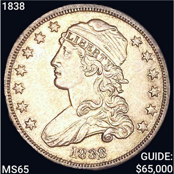 1838 Capped Bust Quarter UNCIRCULATED +