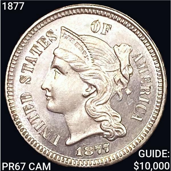 1877 Nickel Three Cent SUPERB GEM PROOF CAM