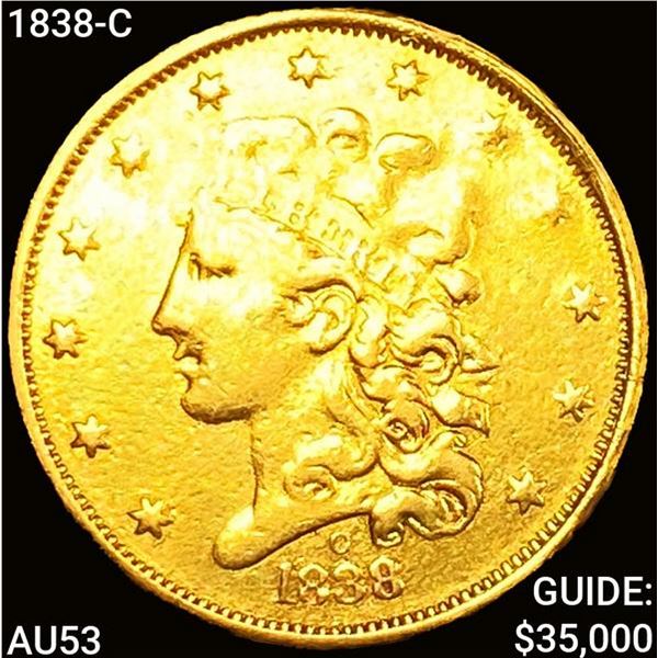 1838-C $5 Gold Half Eagle CLOSELY UNCIRCULATED