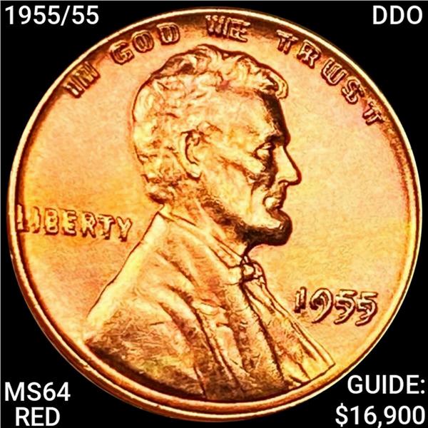 1955 1955/55 DDO Lincoln Wheat Cent CHOICE BU RED