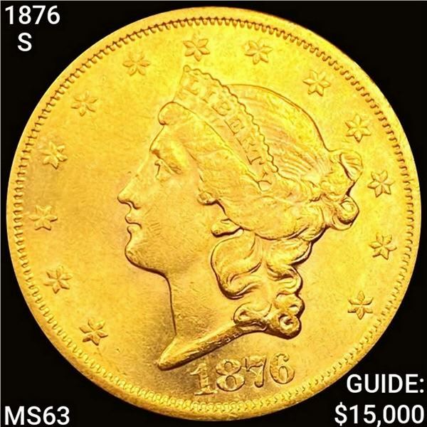 1876 1876-S $20 Gold Double Eagle CHOICE BU UNCIRC