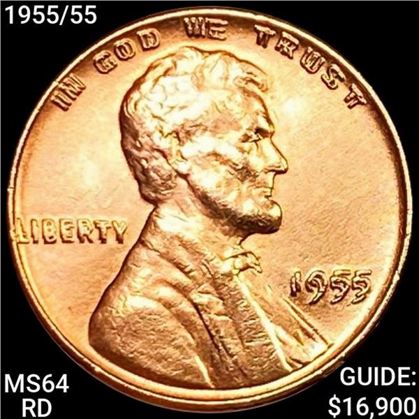 1955 1955/55 DDO Lincoln Wheat Cent CHOICE BU RD U