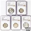 Image 1 : 1949 D-1962D SET(5) 3 WA, 2 F NGC MS 3 25C, 2 50C