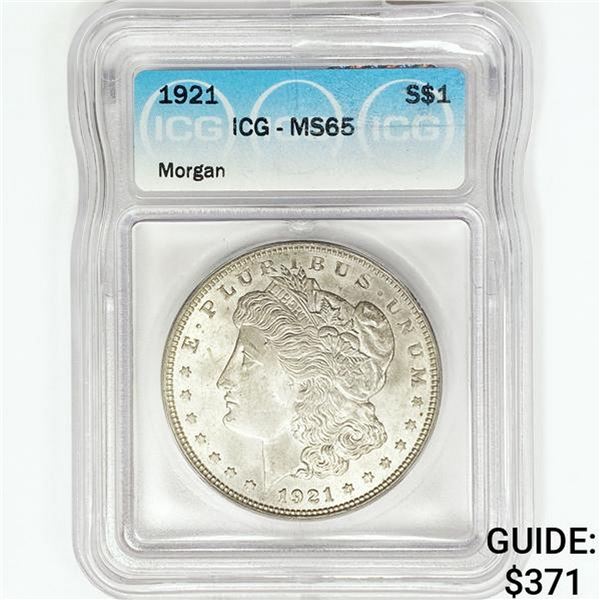 1921 Morgan Silver Dollar ICG MS65