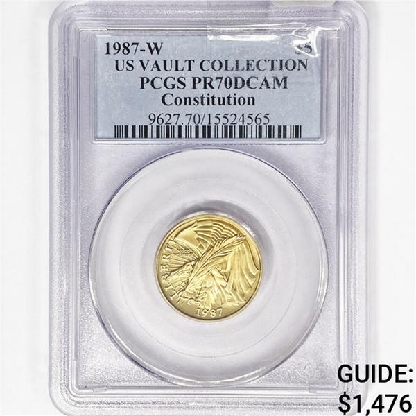 1987-W $5 US commem.10oz gold PCGS PR70 DCAM