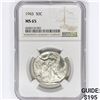 Image 1 : 1943 Walking Liberty Half Dollar NGC MS65