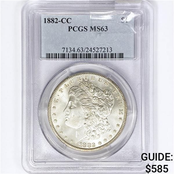 1882-CC Morgan Silver Dollar PCGS MS63