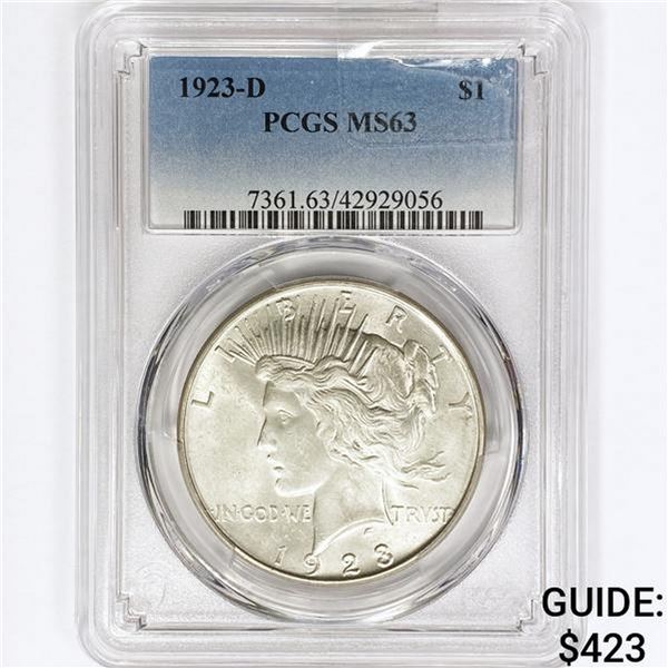 1923-D Silver Peace Dollar PCGS MS63