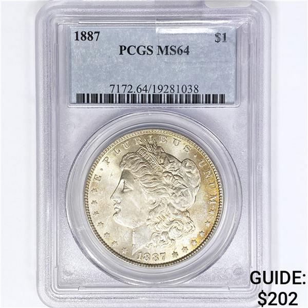 1887 Morgan Silver Dollar PCGS MS64