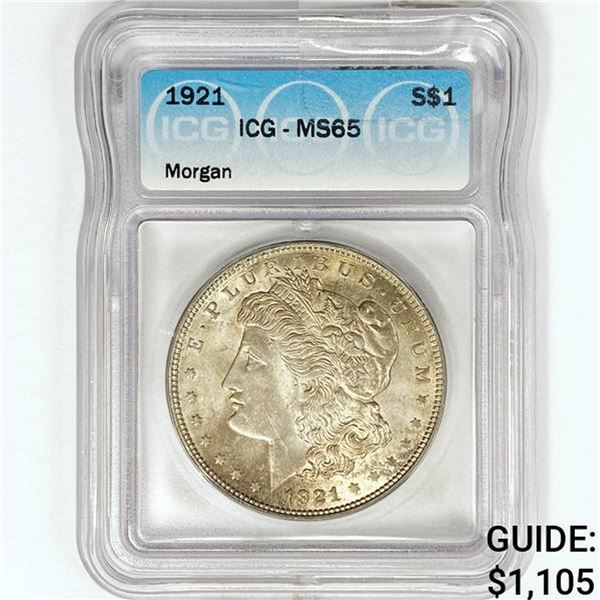 1921-S Morgan Silver Dollar ICG MS65