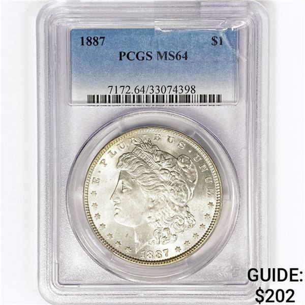 1887 Morgan Silver Dollar PCGS MS64