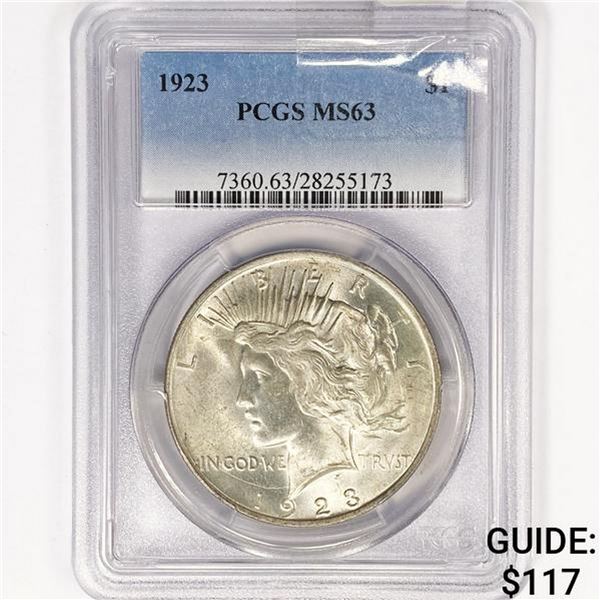 1923 Silver Peace Dollar PCGS MS63