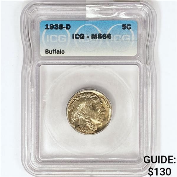 1938-D Buffalo Nickel ICG MS66