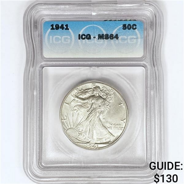 1941 Walking Liberty Half Dollar ICG MS64