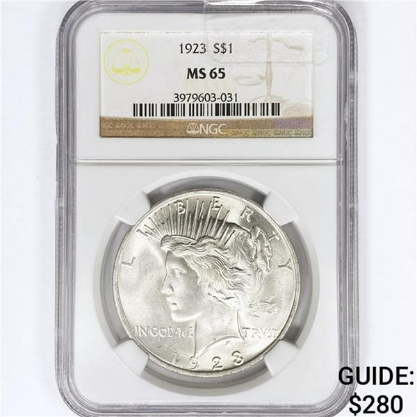 1923 Silver Peace Dollar NGC MS65