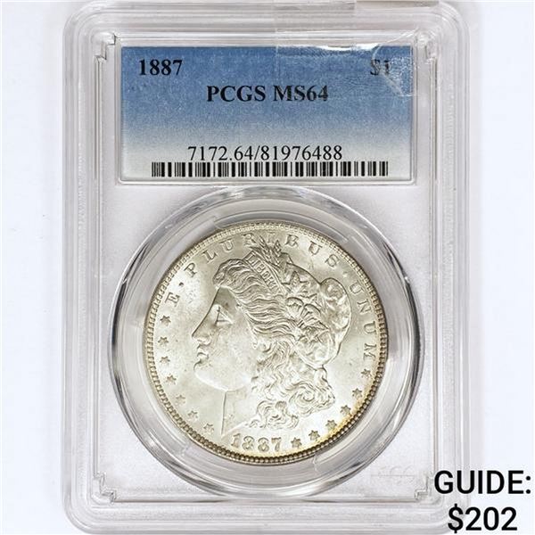 1887 Morgan Silver Dollar PCGS MS64