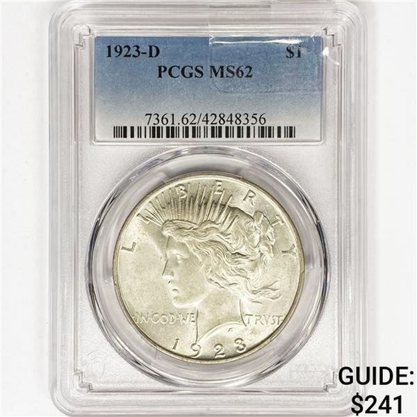 1923-D Silver Peace Dollar PCGS MS62