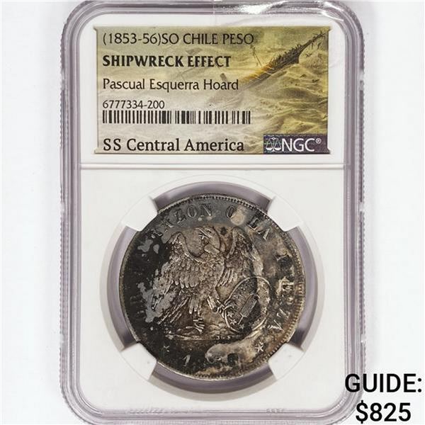 1853-56-SO 50C Chile NGC Shipwreck SS Central Amer