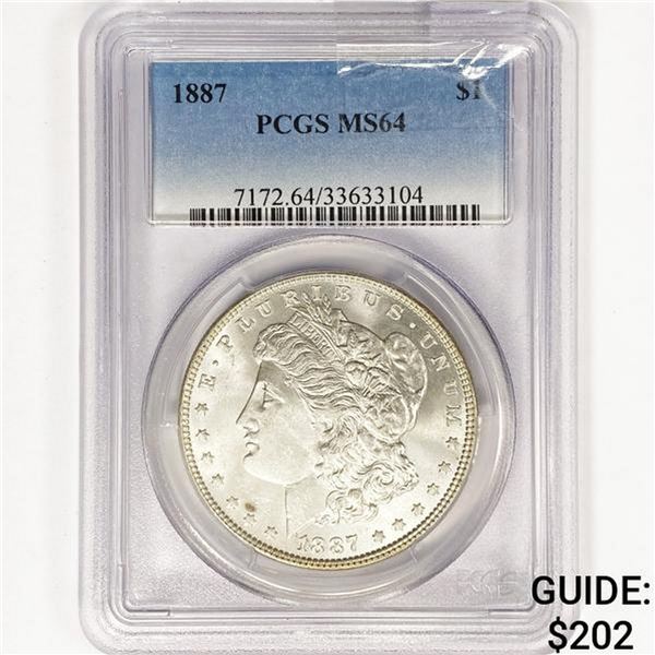 1887 Morgan Silver Dollar PCGS MS64