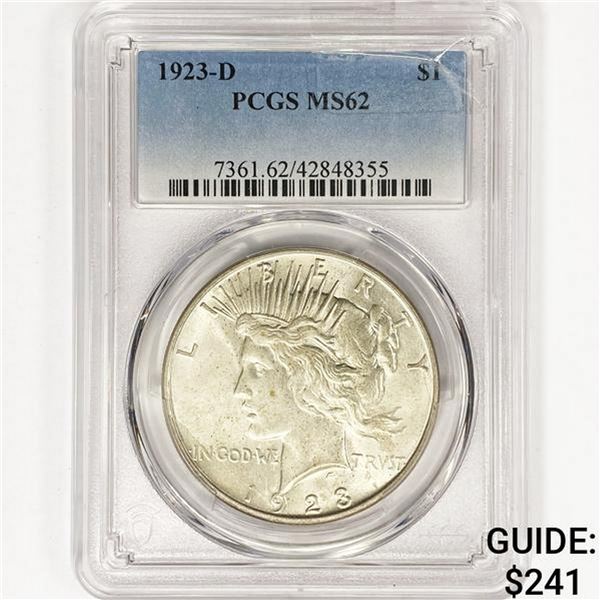 1923-D Silver Peace Dollar PCGS MS62