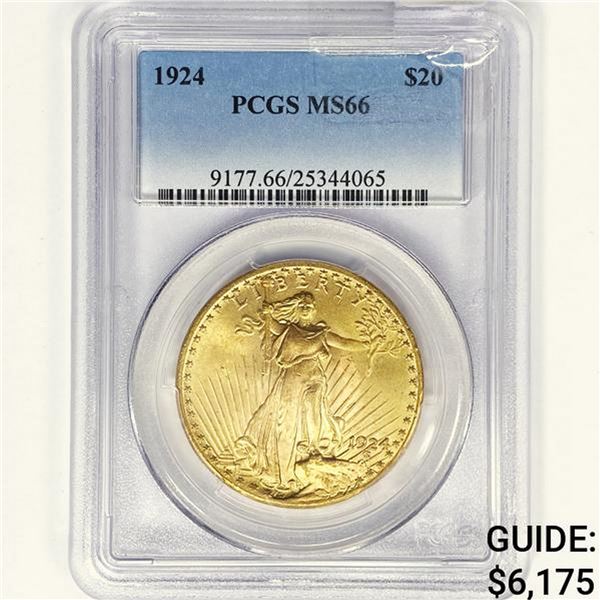 1924 $20 Gold Double Eagle PCGS MS66
