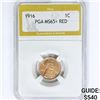Image 1 : 1916 Wheat Cent PGA MS65+ RED