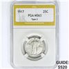Image 1 : 1917 T2 Standing Liberty Quarter PGA MS63