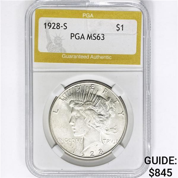 1928-S Silver Peace Dollar PGA MS63
