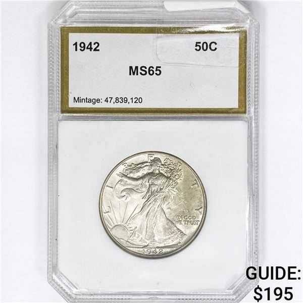1942 Walking Liberty Half Dollar PCI MS65