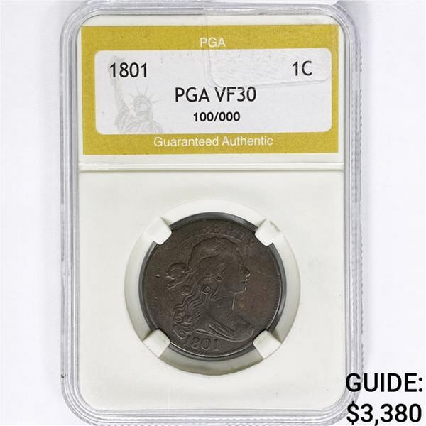 1801 Large Cent PGA VF30 100/000