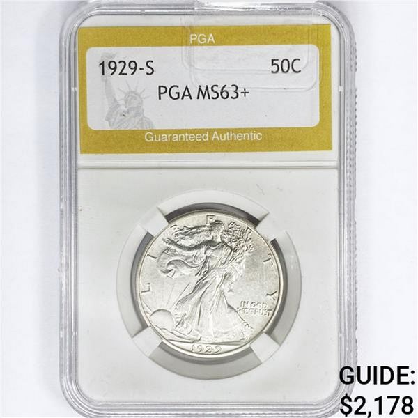 1929-S Walking Liberty Half Dollar PGA MS63+