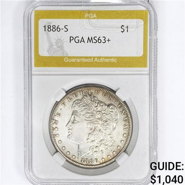 1886-S Morgan Silver Dollar PGA MS63+