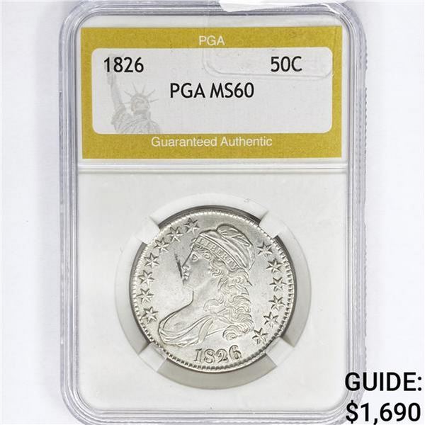 1826 Capped Bust Half Dollar PGA MS60