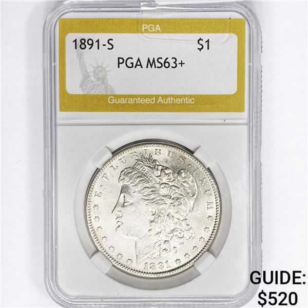 1891-S Morgan Silver Dollar PGA MS63+